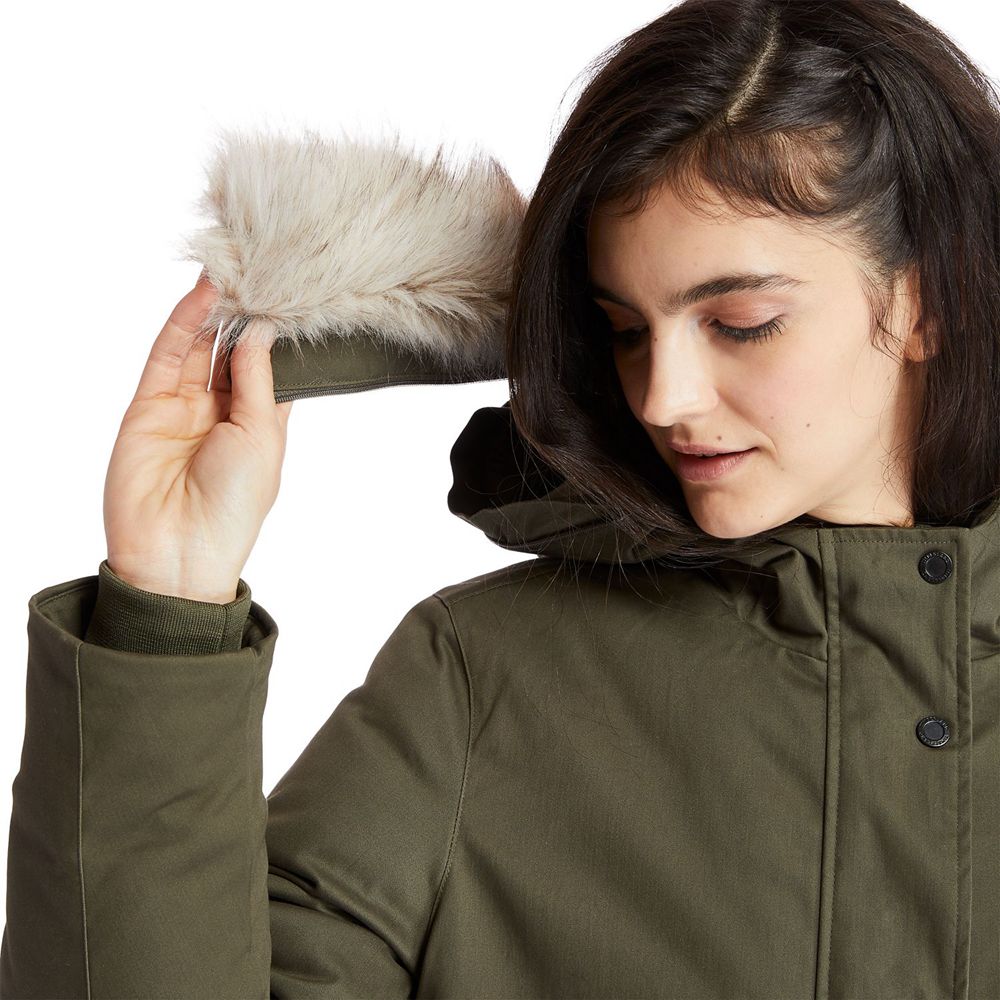 Parka Timberland Argentina Mujer - Mt Kelsey Fleece-Lined Parka - Verde Oliva - QPKZJW-967